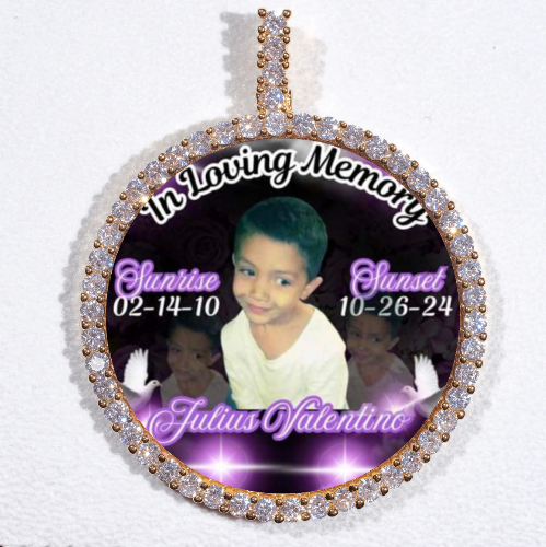 LARGE 3D CIRCLE CUSTOM PICTURE PENDANT