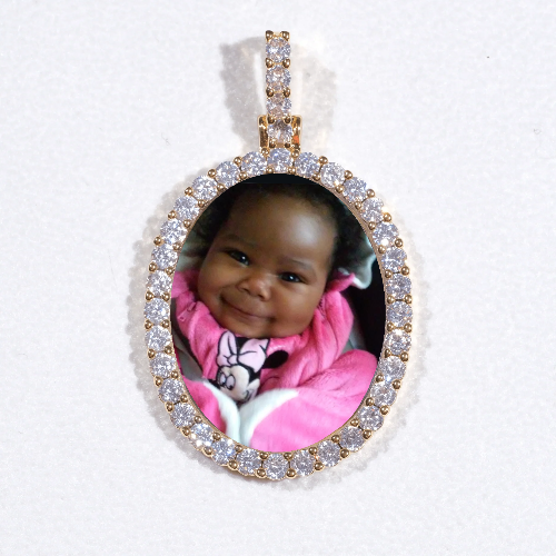3D Oval Custom Picture Pendant
