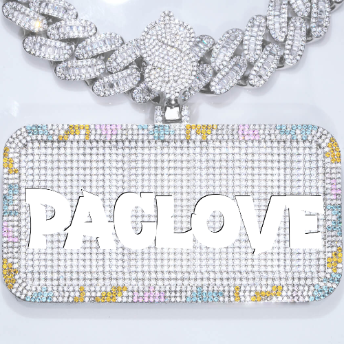 CUSTOM LETTER NECKLACE 3D COLORFUL SQUARE