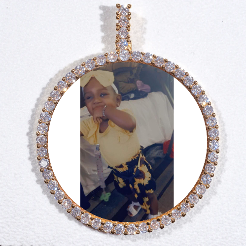 LARGE 3D CIRCLE CUSTOM PICTURE PENDANT