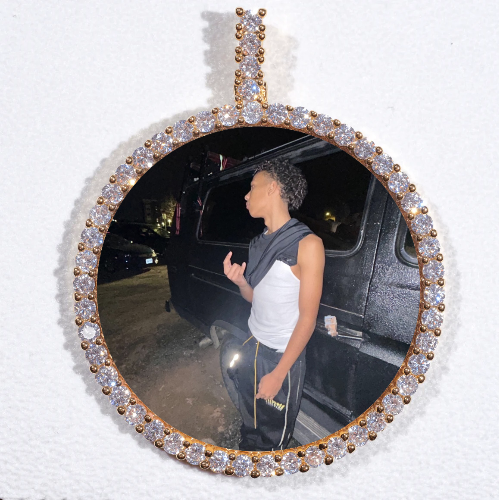 LARGE 3D CIRCLE CUSTOM PICTURE PENDANT