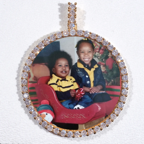 LARGE 3D CIRCLE CUSTOM PICTURE PENDANT
