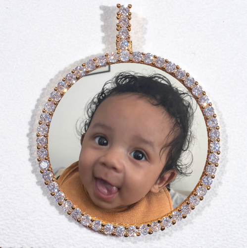LARGE 3D CIRCLE CUSTOM PICTURE PENDANT
