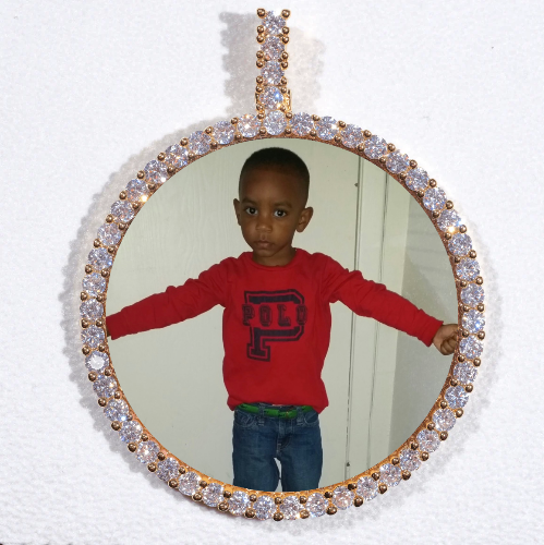 LARGE 3D CIRCLE CUSTOM PICTURE PENDANT
