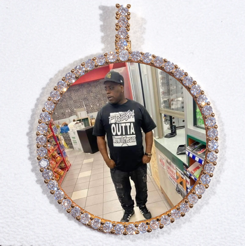 LARGE 3D CIRCLE CUSTOM PICTURE PENDANT
