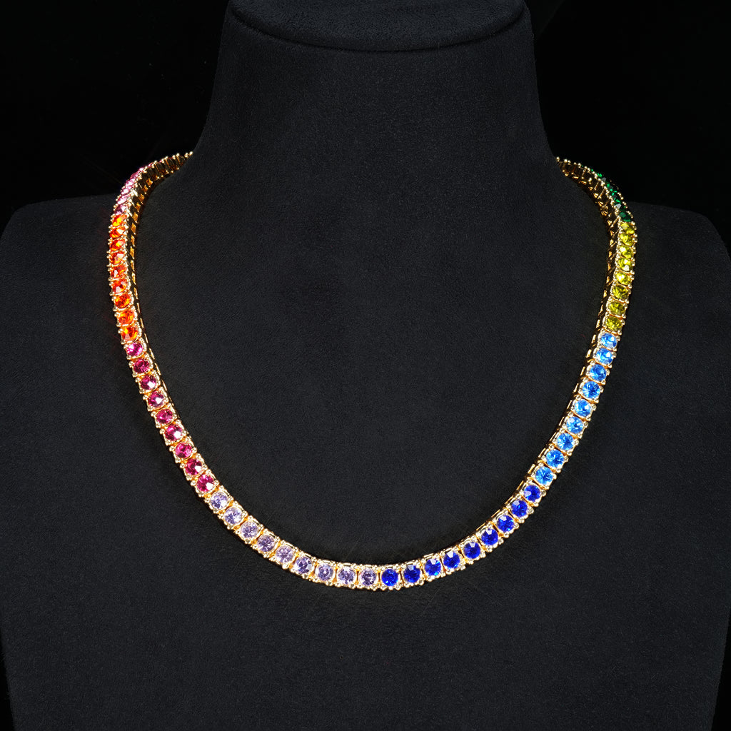 Donkey Rope Gold Donkey Rope Chain | Gold Dookie Rope | 4mm Colorful Iced Dookie Rope ...