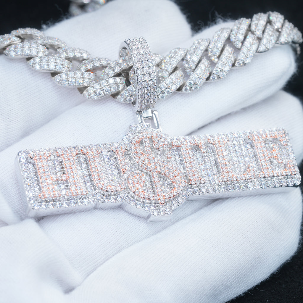 HUSTLE TWO LAYER ICED NECKLACE