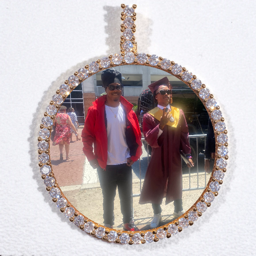 LARGE 3D CIRCLE CUSTOM PICTURE PENDANT