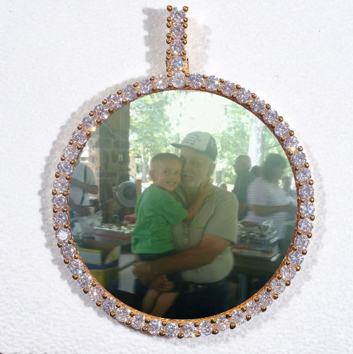 LARGE 3D CIRCLE CUSTOM PICTURE PENDANT