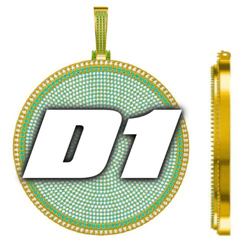 CUSTOM LETTER NECKLACE 3D BIG DISC
