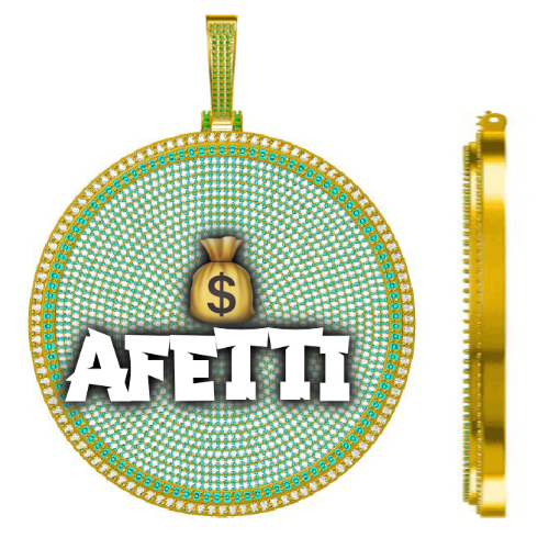 CUSTOM LETTER NECKLACE 3D BIG DISC