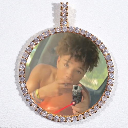 LARGE 3D CIRCLE CUSTOM PICTURE PENDANT