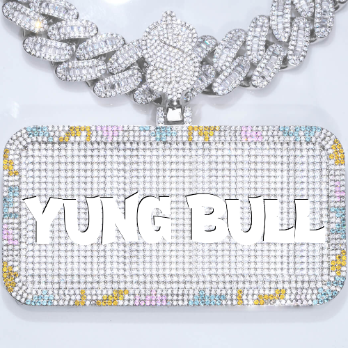 CUSTOM LETTER NECKLACE 3D COLORFUL SQUARE