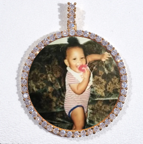 LARGE 3D CIRCLE CUSTOM PICTURE PENDANT