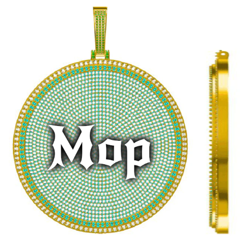 CUSTOM LETTER NECKLACE 3D BIG DISC