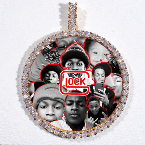 LARGE 3D CIRCLE CUSTOM PICTURE PENDANT