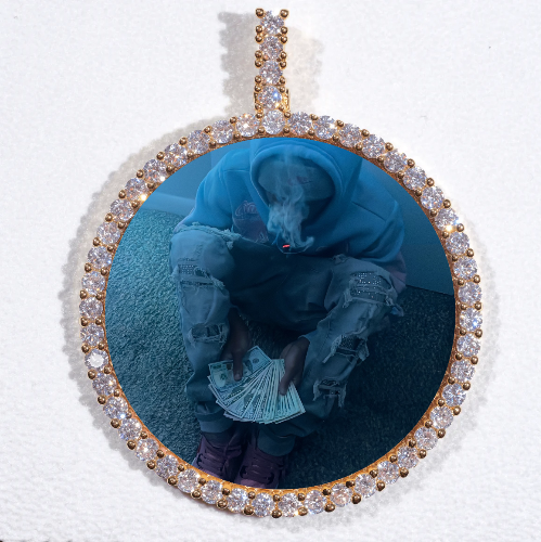 LARGE 3D CIRCLE CUSTOM PICTURE PENDANT
