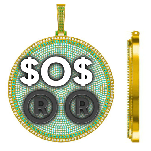 CUSTOM LETTER NECKLACE 3D BIG DISC