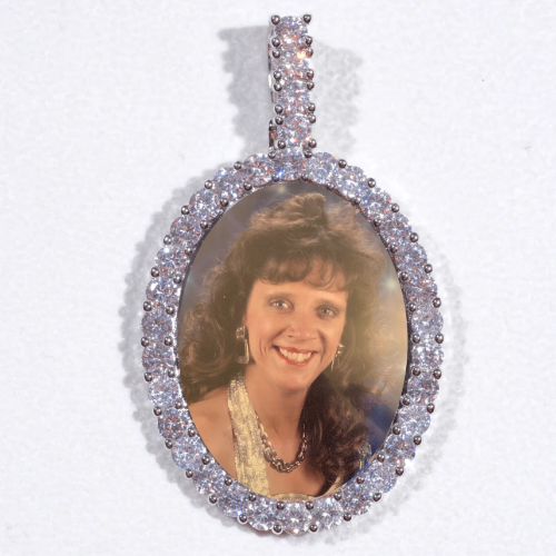 Large 3D Oval Custom Picture Pendant