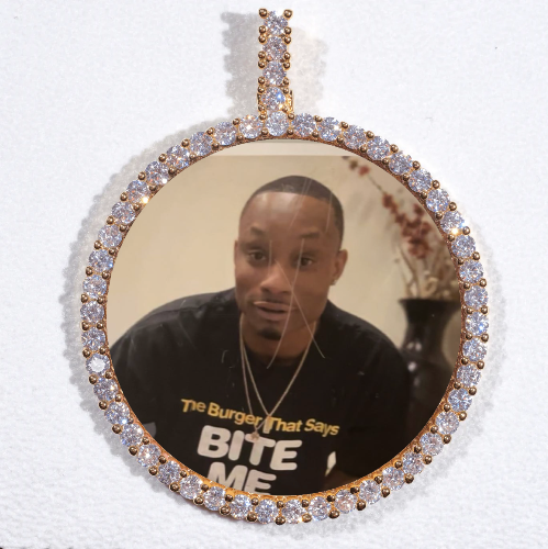 LARGE 3D CIRCLE CUSTOM PICTURE PENDANT