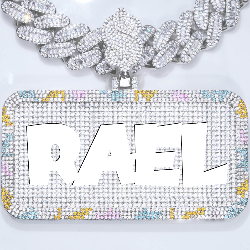 CUSTOM LETTER NECKLACE 3D COLORFUL SQUARE