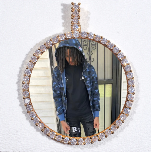LARGE 3D CIRCLE CUSTOM PICTURE PENDANT