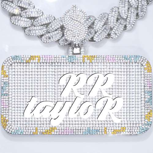 CUSTOM LETTER NECKLACE 3D COLORFUL SQUARE