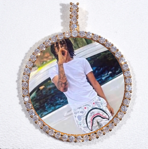 LARGE 3D CIRCLE CUSTOM PICTURE PENDANT