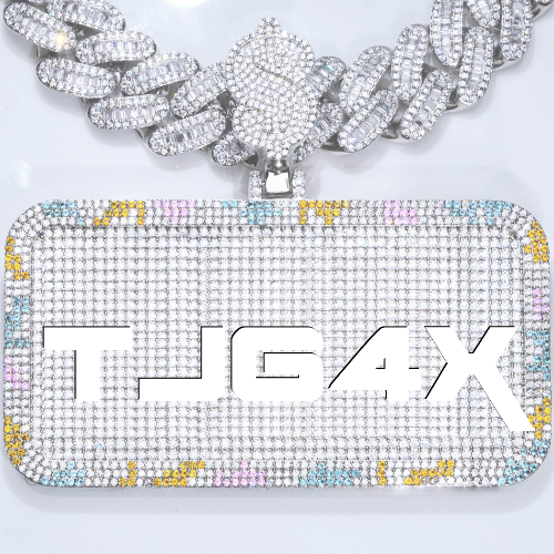 CUSTOM LETTER NECKLACE 3D COLORFUL SQUARE