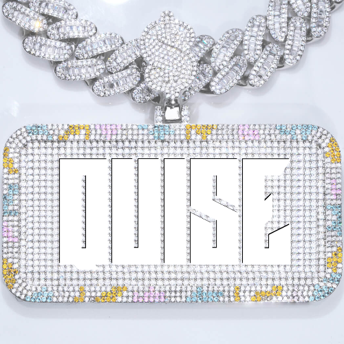 CUSTOM LETTER NECKLACE 3D COLORFUL SQUARE