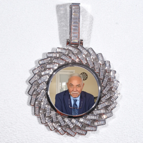 Large 3D Baguette Custom Picture Pendant