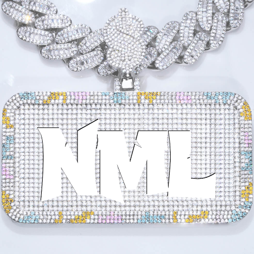 CUSTOM LETTER NECKLACE 3D COLORFUL SQUARE
