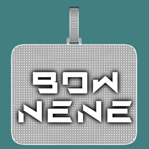CUSTOM LETTER NECKLACE 3D BIG SQUARE