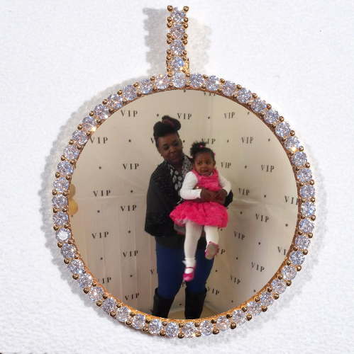 LARGE 3D CIRCLE CUSTOM PICTURE PENDANT