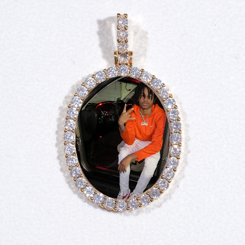 3D Oval Custom Picture Pendant