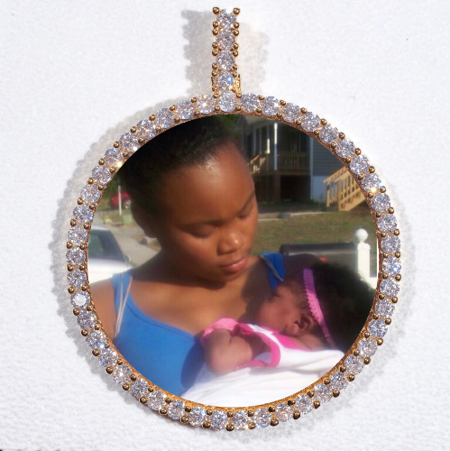 LARGE 3D CIRCLE CUSTOM PICTURE PENDANT