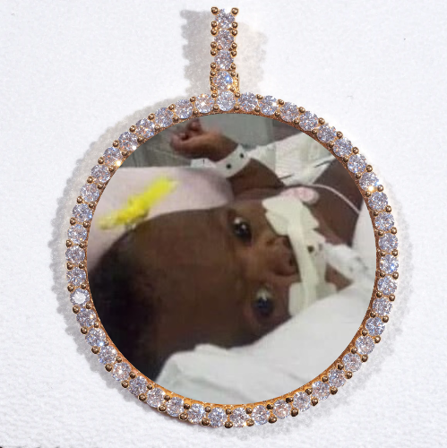 LARGE 3D CIRCLE CUSTOM PICTURE PENDANT