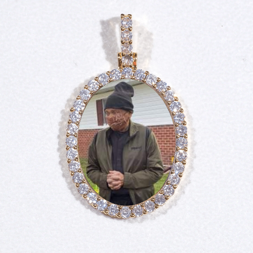 3D Oval Custom Picture Pendant