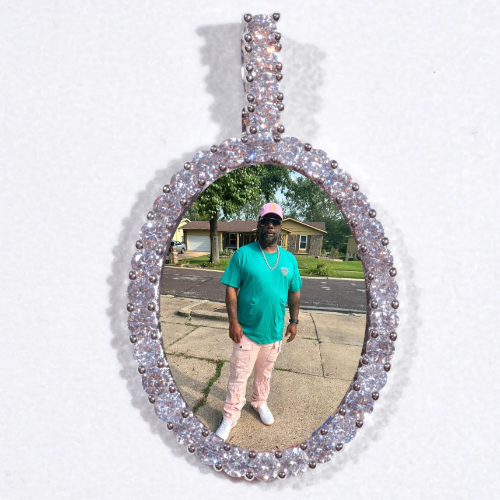 Large 3D Oval Custom Picture Pendant
