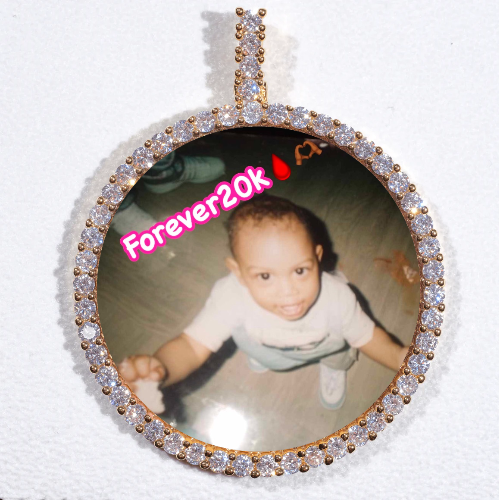 LARGE 3D CIRCLE CUSTOM PICTURE PENDANT