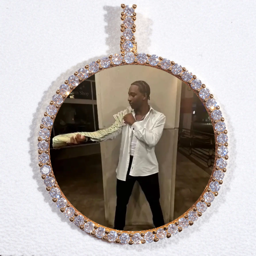 LARGE 3D CIRCLE CUSTOM PICTURE PENDANT