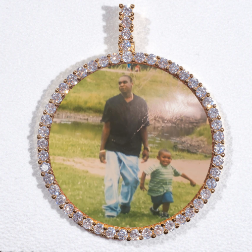 LARGE 3D CIRCLE CUSTOM PICTURE PENDANT