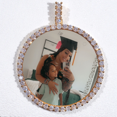 LARGE 3D CIRCLE CUSTOM PICTURE PENDANT