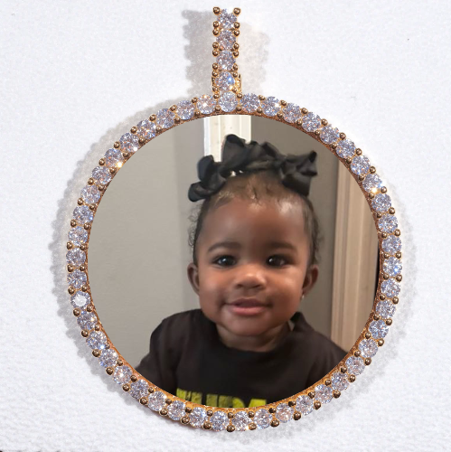 LARGE 3D CIRCLE CUSTOM PICTURE PENDANT