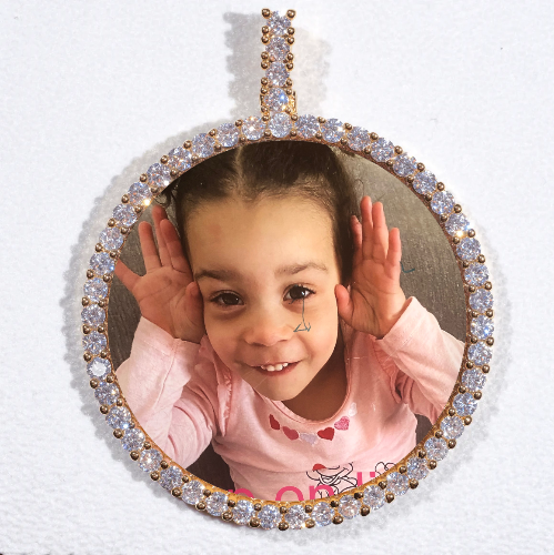 LARGE 3D CIRCLE CUSTOM PICTURE PENDANT