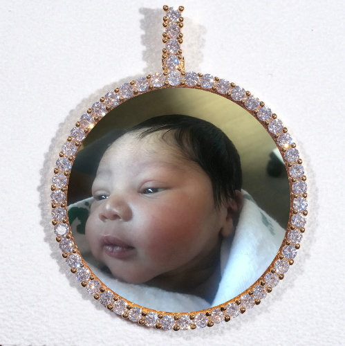 LARGE 3D CIRCLE CUSTOM PICTURE PENDANT