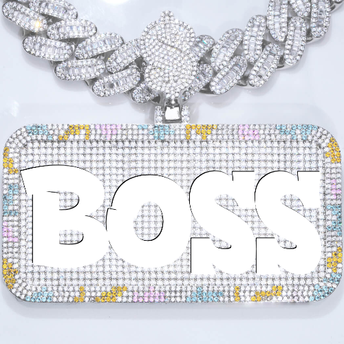 CUSTOM LETTER NECKLACE 3D COLORFUL SQUARE