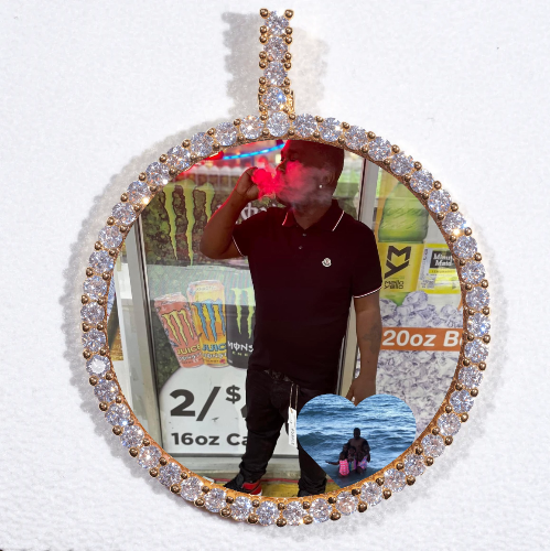 LARGE 3D CIRCLE CUSTOM PICTURE PENDANT