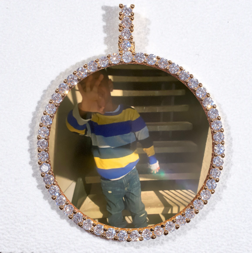 LARGE 3D CIRCLE CUSTOM PICTURE PENDANT