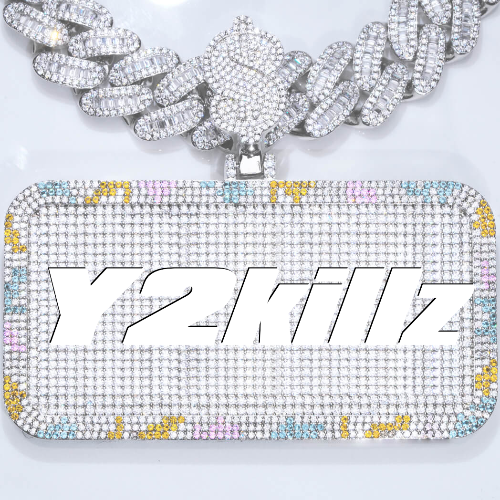 CUSTOM LETTER NECKLACE 3D COLORFUL SQUARE